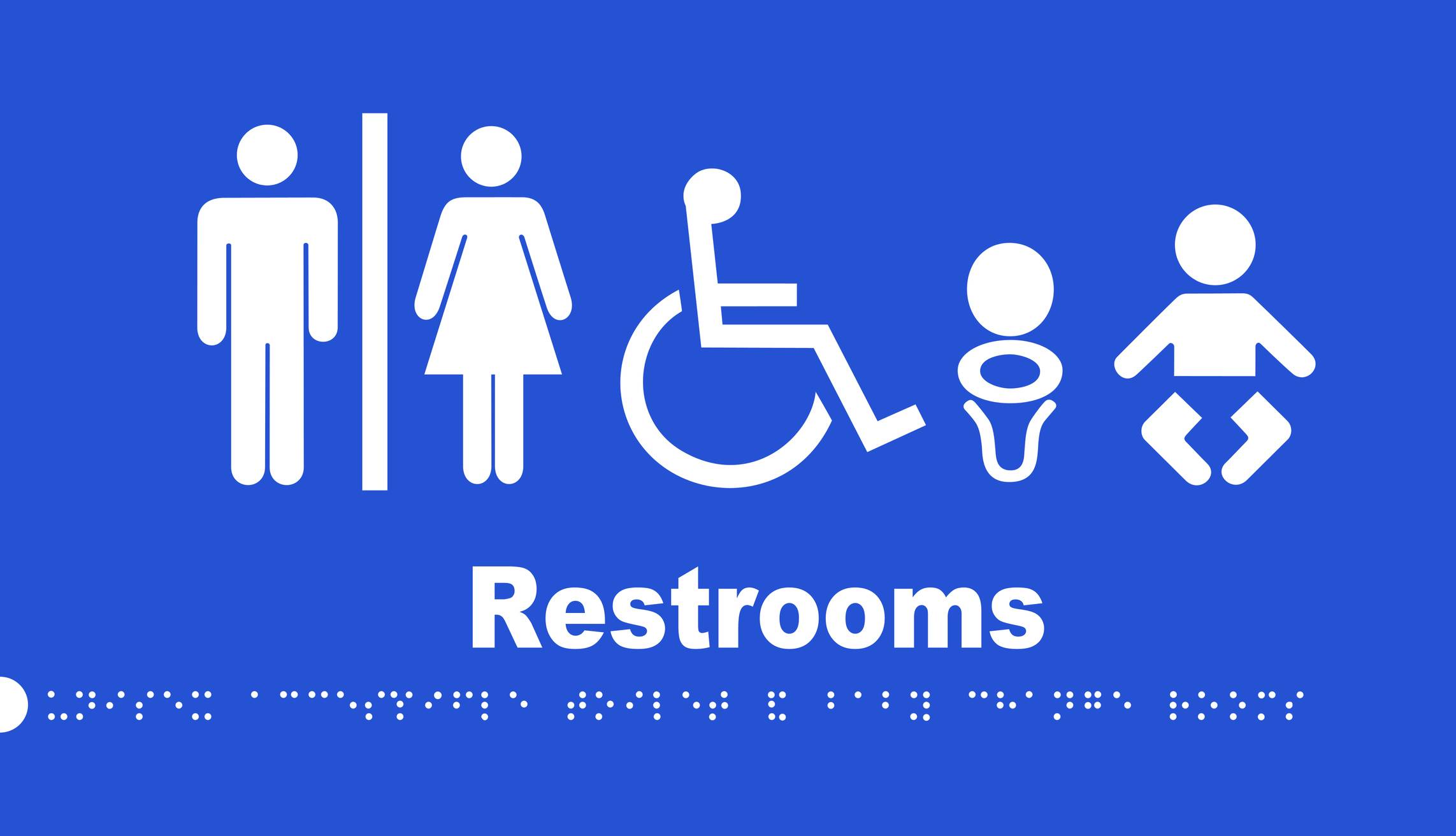 ada bathroom signage with braille printed with led inkjet ink