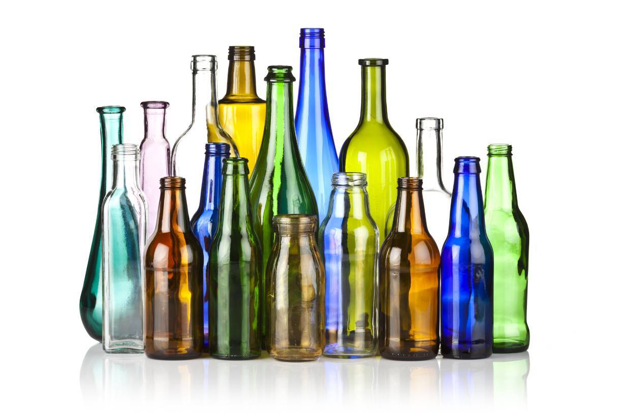 Picture of various glass bottles