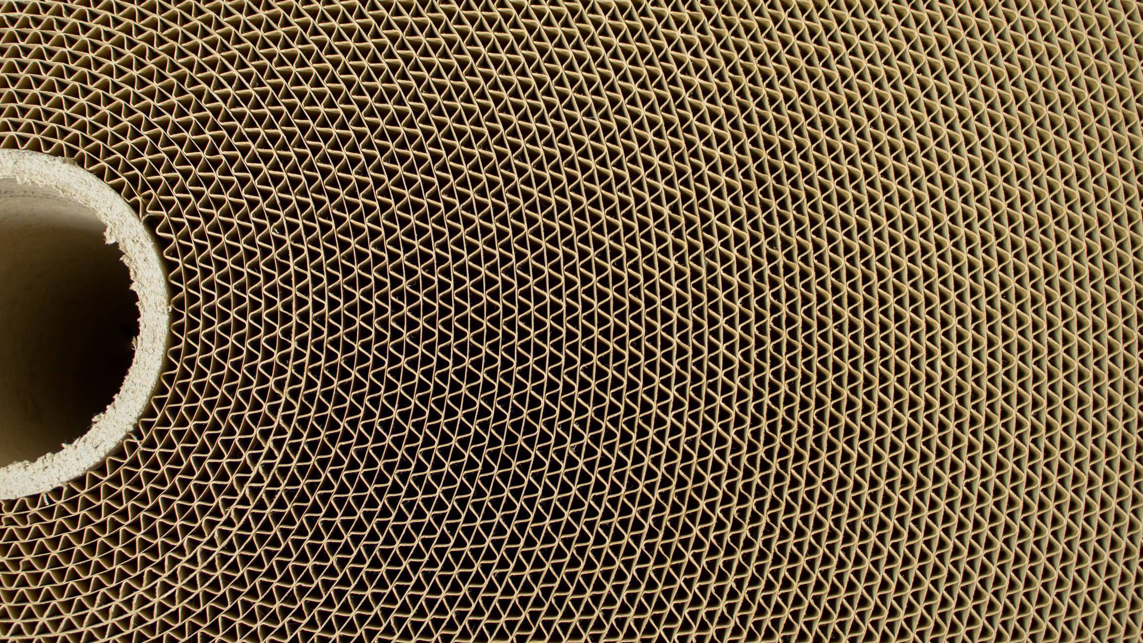 Thick industrial cardboard on a roll