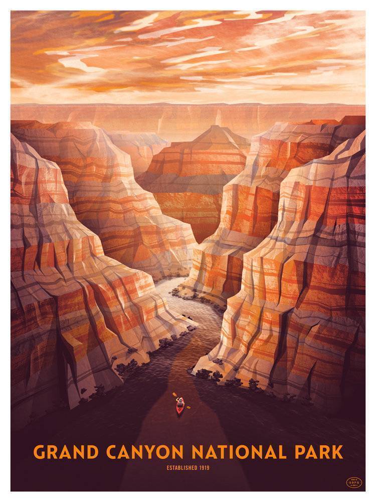 Beautiful grand canyon national park screen print design