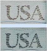 Close up of American Passport with security ink that changes from green to gold