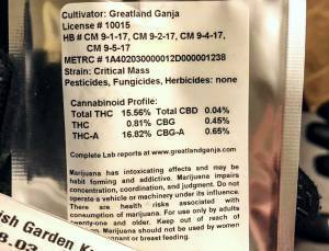 example of cannabis label