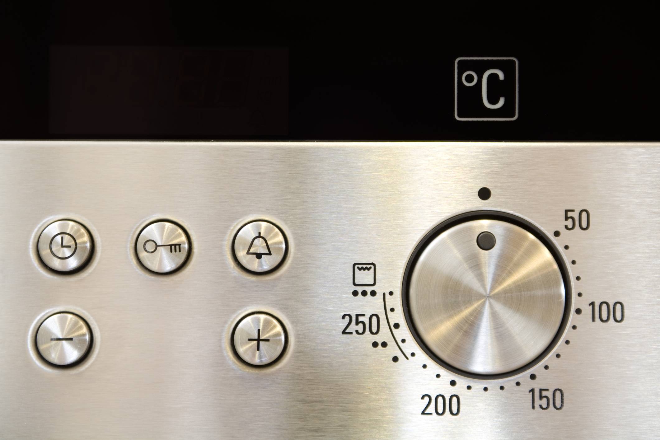 printed metal oven control panel