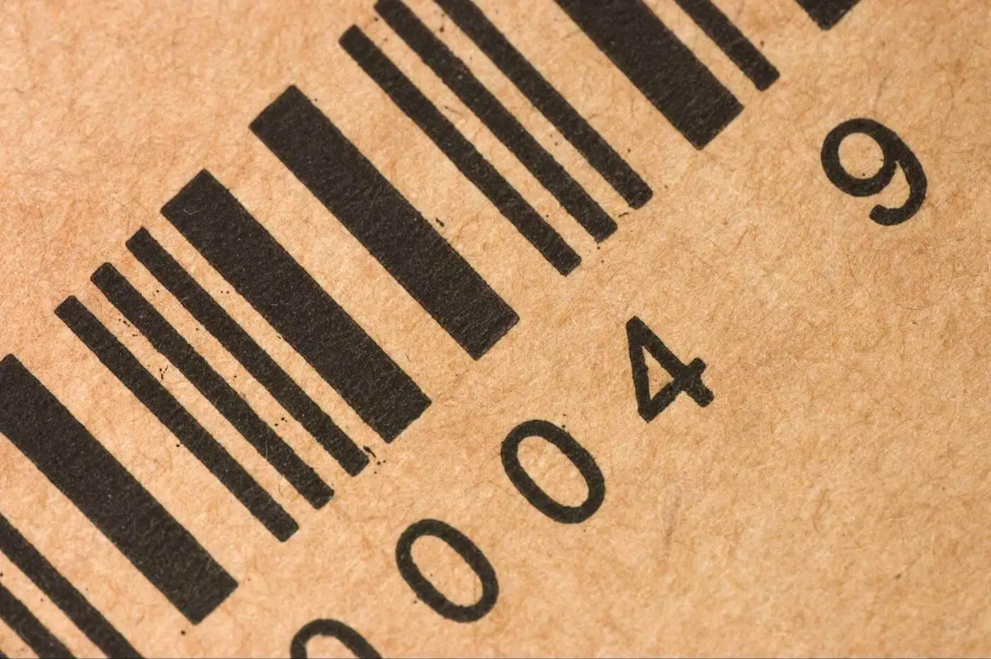 bar code on cardboard